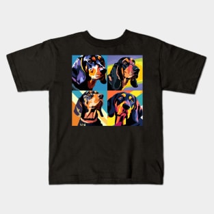 Black and Tan Coonhound Pop Art - Dog Lover Gifts Kids T-Shirt